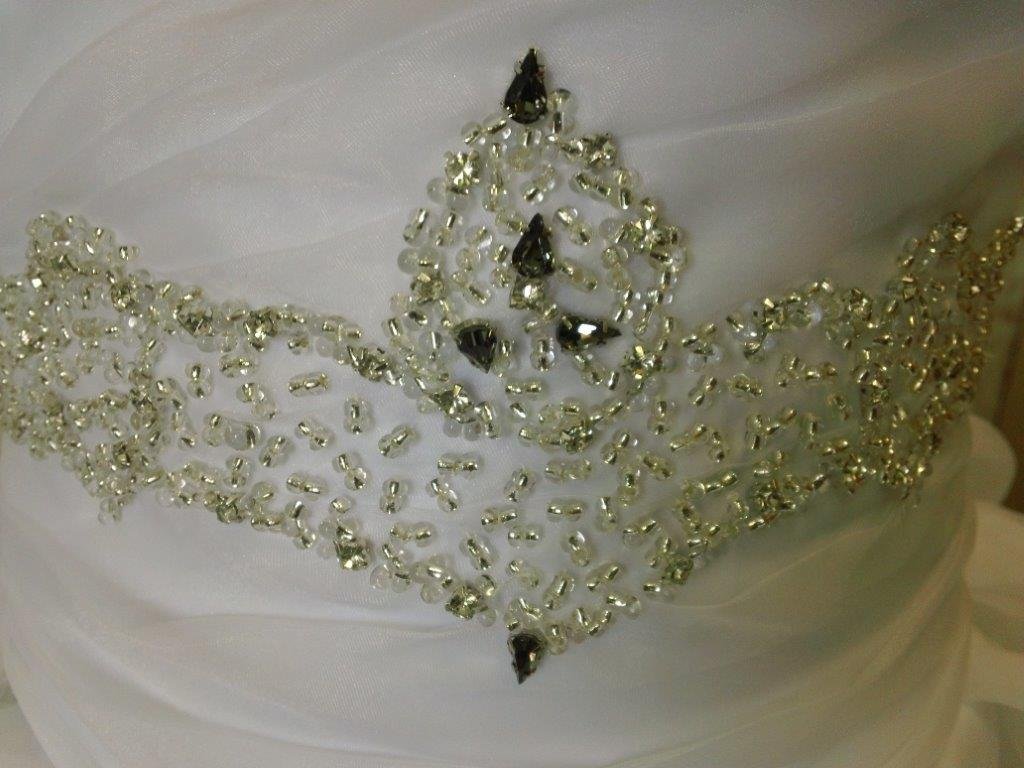 beaded waist flower girl dress